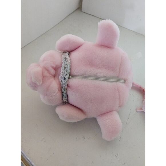 Vintage Stuff Plush Mama Pig And 4 Stuffed Animal Piglets Zippered Tummy Pouch - Picture 8 of 12